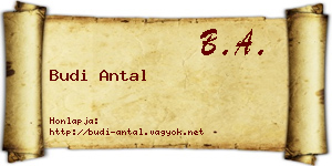 Budi Antal névjegykártya